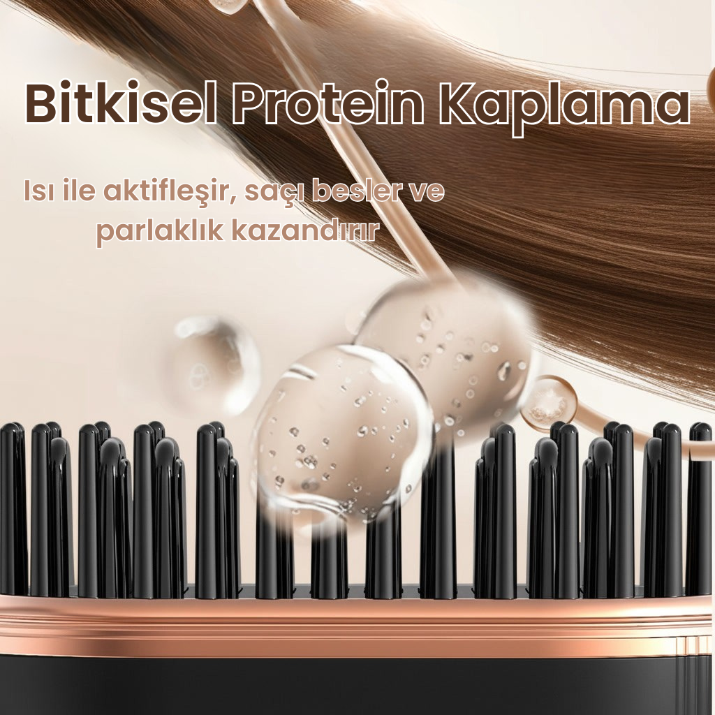 LUNTE Kablosuz Saç Düzleştirici Tarak – Çantada Taşınabilir, Type-C Şarjlı